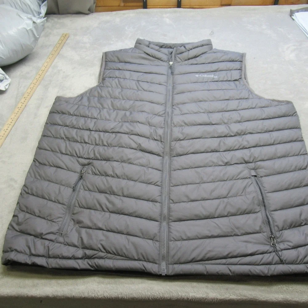 Columbia Vest Mens 3XT Gray Lightweight Insulated Omni Heat Puffer Slope Edge II